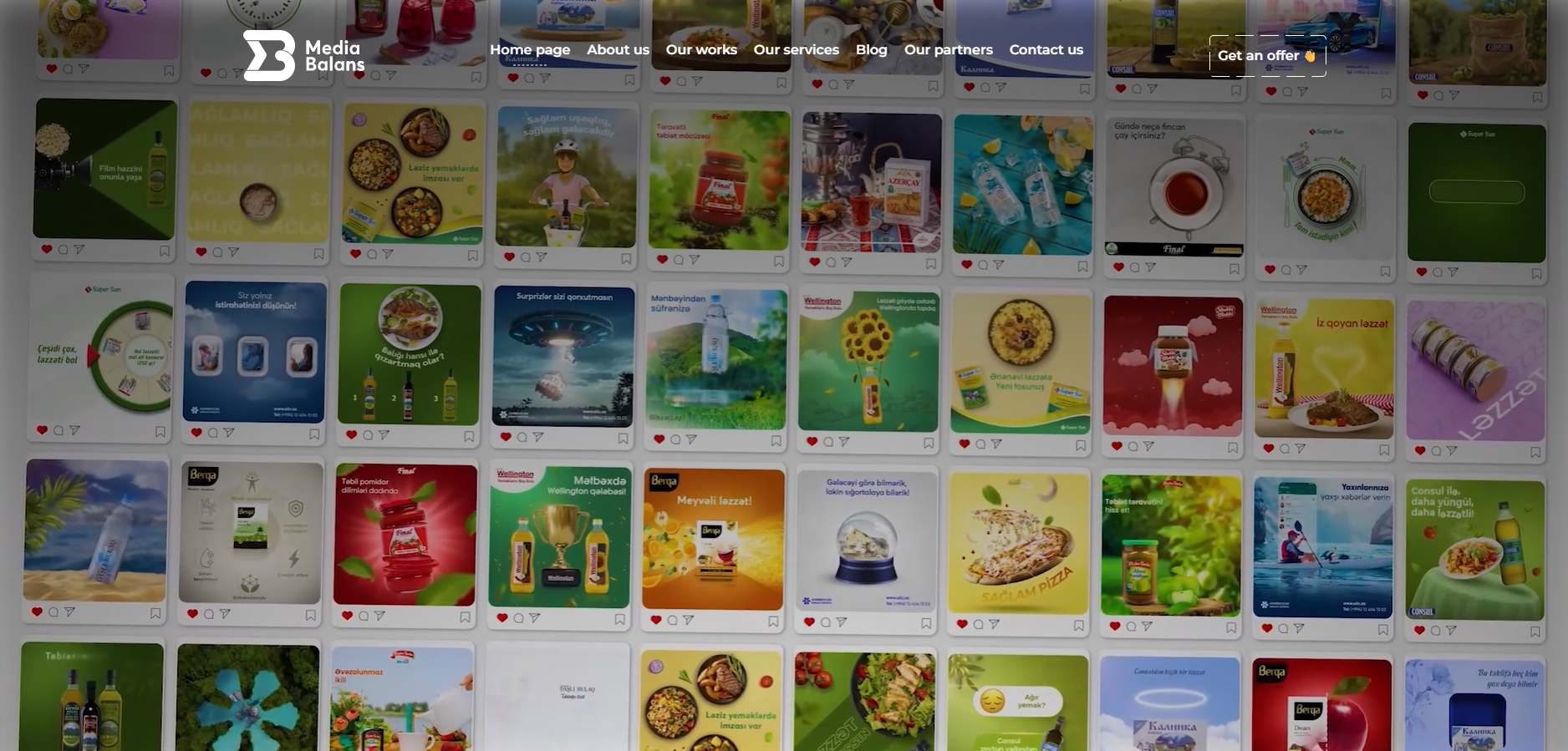 Screenshot of Media Balans Web Site — The agency’s corporate website with SSR, interactive GSAP animations and page transitions, and scalable responsive components.