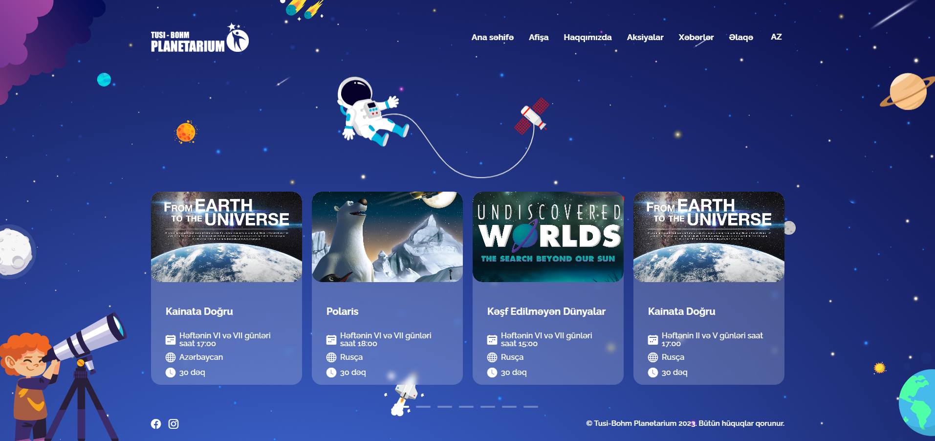 Screenshot of Planetarium Web Site, a Nuxt.js project
