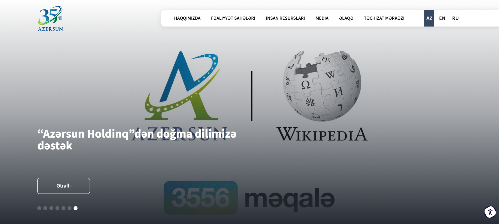 Screenshot of Azersun Holding Web Site — High-performance corporate website for Azersun Holding.